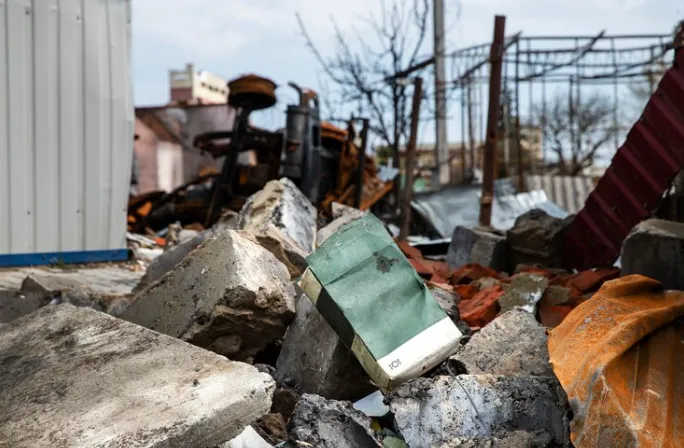 debris of houses after an earthquake